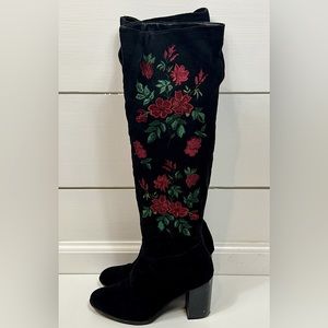 Libby Edelman floral embroidered boots